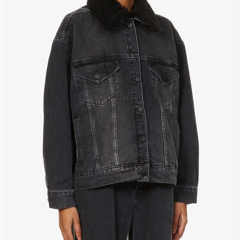 Good American Black Jean Jacket Oversized Relaxed Fit